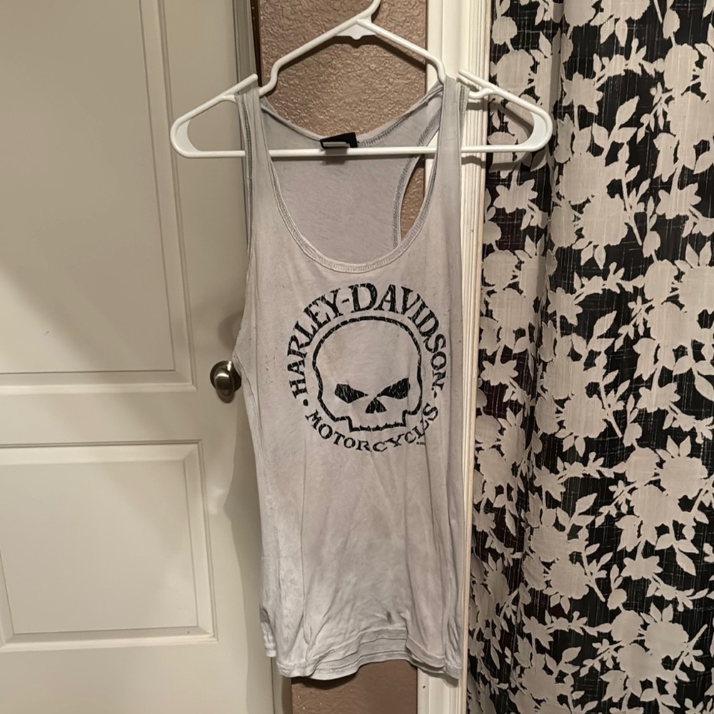 Harley-Davidson Light Gray Skull Tank